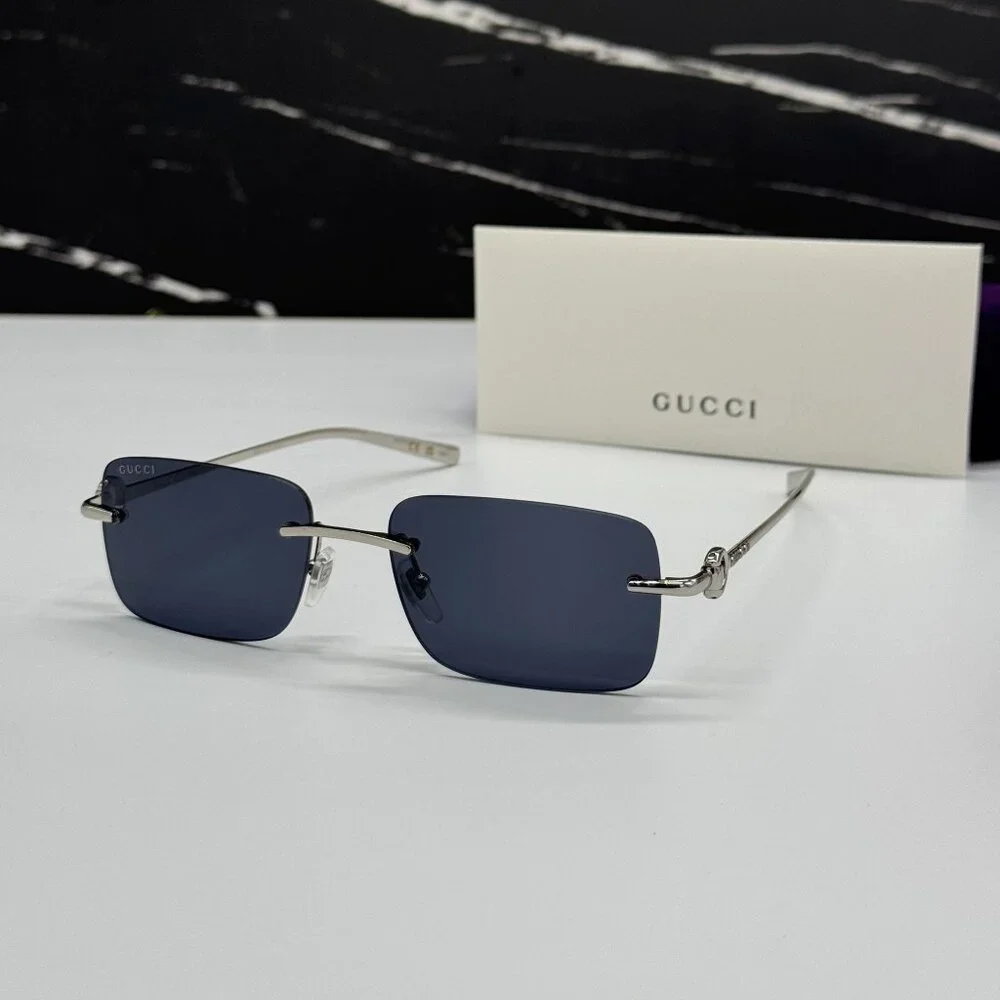 NEW GUCCI SILVER BLUE UNISEX SUNGLASSES GUCCI GG1703S 003